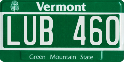 VT license plate LUB460