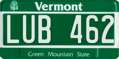VT license plate LUB462