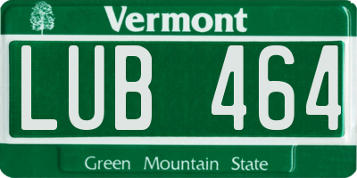 VT license plate LUB464