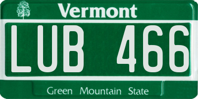 VT license plate LUB466