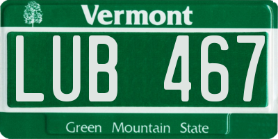 VT license plate LUB467