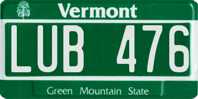 VT license plate LUB476