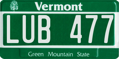 VT license plate LUB477