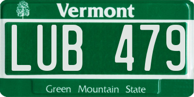 VT license plate LUB479