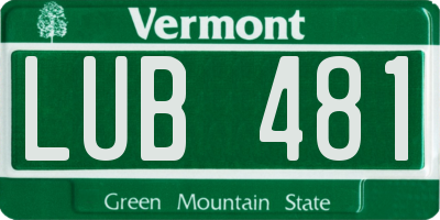 VT license plate LUB481