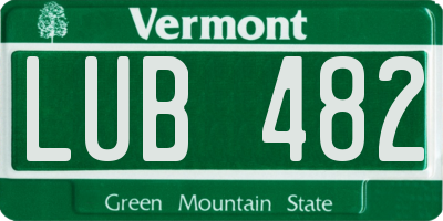 VT license plate LUB482