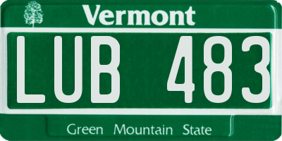 VT license plate LUB483