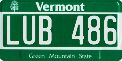 VT license plate LUB486