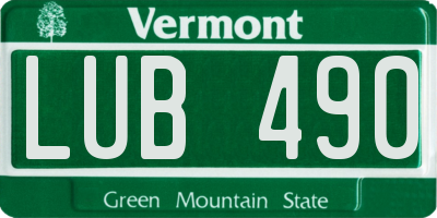 VT license plate LUB490