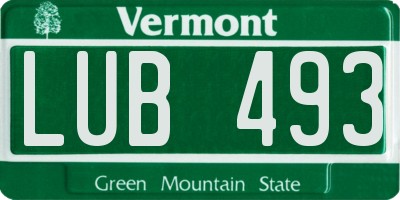 VT license plate LUB493