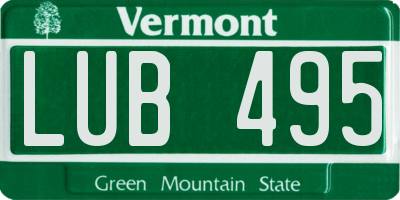 VT license plate LUB495