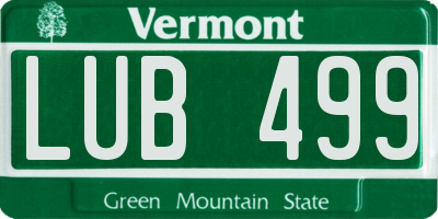 VT license plate LUB499