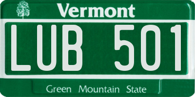 VT license plate LUB501