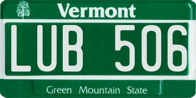 VT license plate LUB506