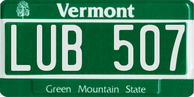 VT license plate LUB507