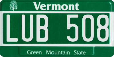 VT license plate LUB508