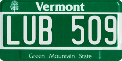 VT license plate LUB509