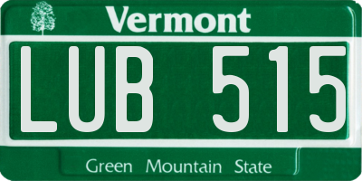 VT license plate LUB515