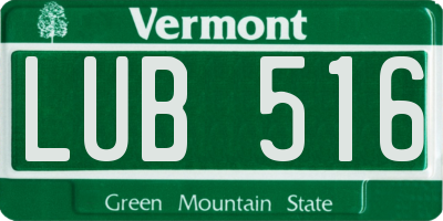 VT license plate LUB516