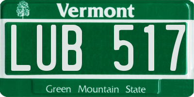 VT license plate LUB517