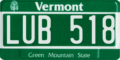VT license plate LUB518