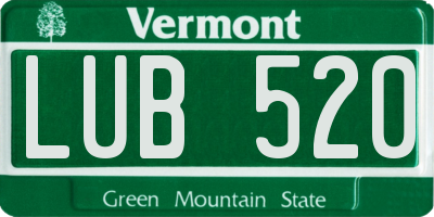 VT license plate LUB520