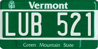 VT license plate LUB521