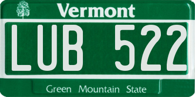 VT license plate LUB522