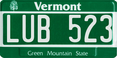 VT license plate LUB523