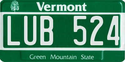 VT license plate LUB524