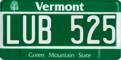 VT license plate LUB525