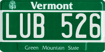 VT license plate LUB526
