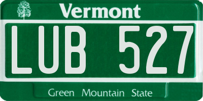 VT license plate LUB527