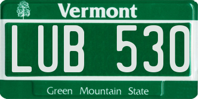 VT license plate LUB530