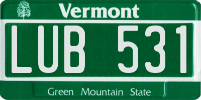 VT license plate LUB531