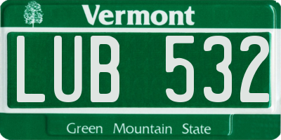 VT license plate LUB532