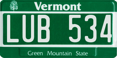 VT license plate LUB534