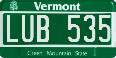 VT license plate LUB535