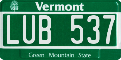 VT license plate LUB537