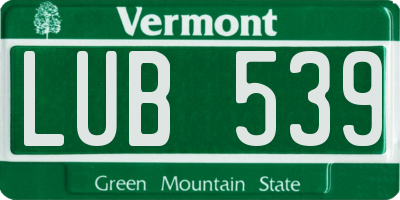 VT license plate LUB539