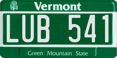 VT license plate LUB541