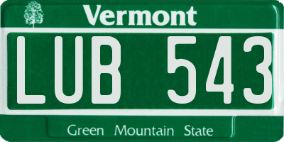 VT license plate LUB543