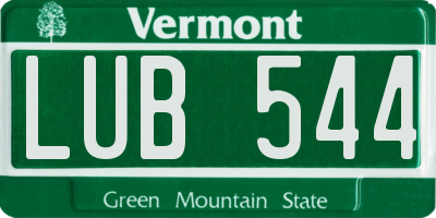 VT license plate LUB544