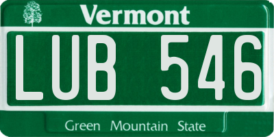 VT license plate LUB546