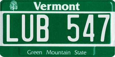 VT license plate LUB547