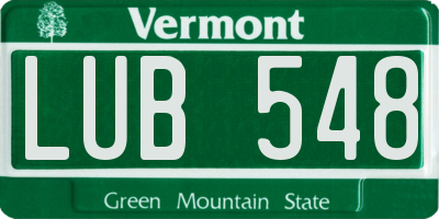 VT license plate LUB548