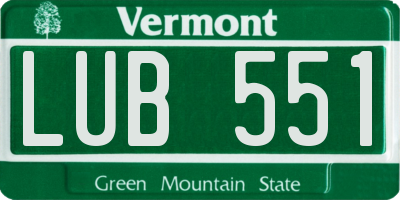 VT license plate LUB551