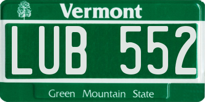 VT license plate LUB552