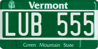 VT license plate LUB555