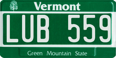 VT license plate LUB559